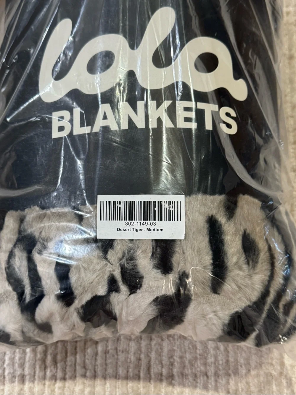 Lola Blankets Desert Tiger Medium Luxury Faux Fur Blanket